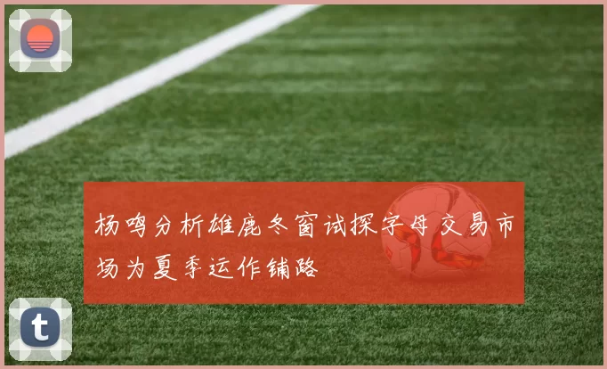 杨鸣分析雄鹿冬窗试探字母交易市场为夏季运作铺路